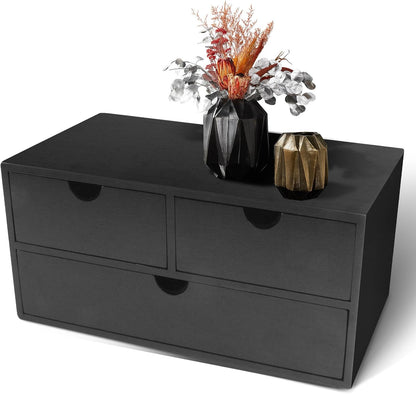 Bamboo Desk Organizer With Drawers Countertop Drawers Counter Storage Box Corner Desk Organizer for Home Office No Assembly Required