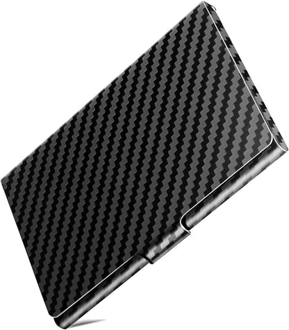 Slim Business Card Case for Men & Women, Pocket Metal Case, Professional Stainless Steel Business Card Holders, Purse Name Card Holder, Buckle Style Shut, Black