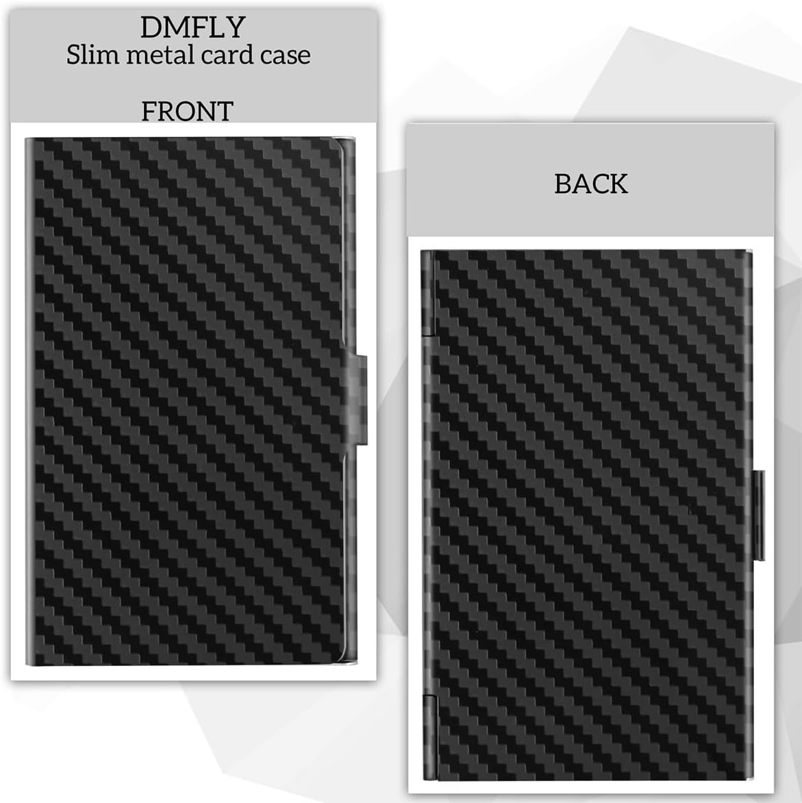 Slim Business Card Case for Men & Women, Pocket Metal Case, Professional Stainless Steel Business Card Holders, Purse Name Card Holder, Buckle Style Shut, Black