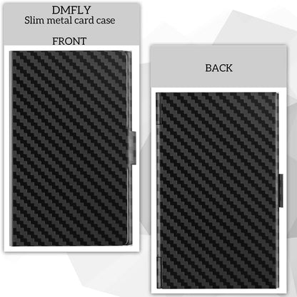 Slim Business Card Case for Men & Women, Pocket Metal Case, Professional Stainless Steel Business Card Holders, Purse Name Card Holder, Buckle Style Shut, Black