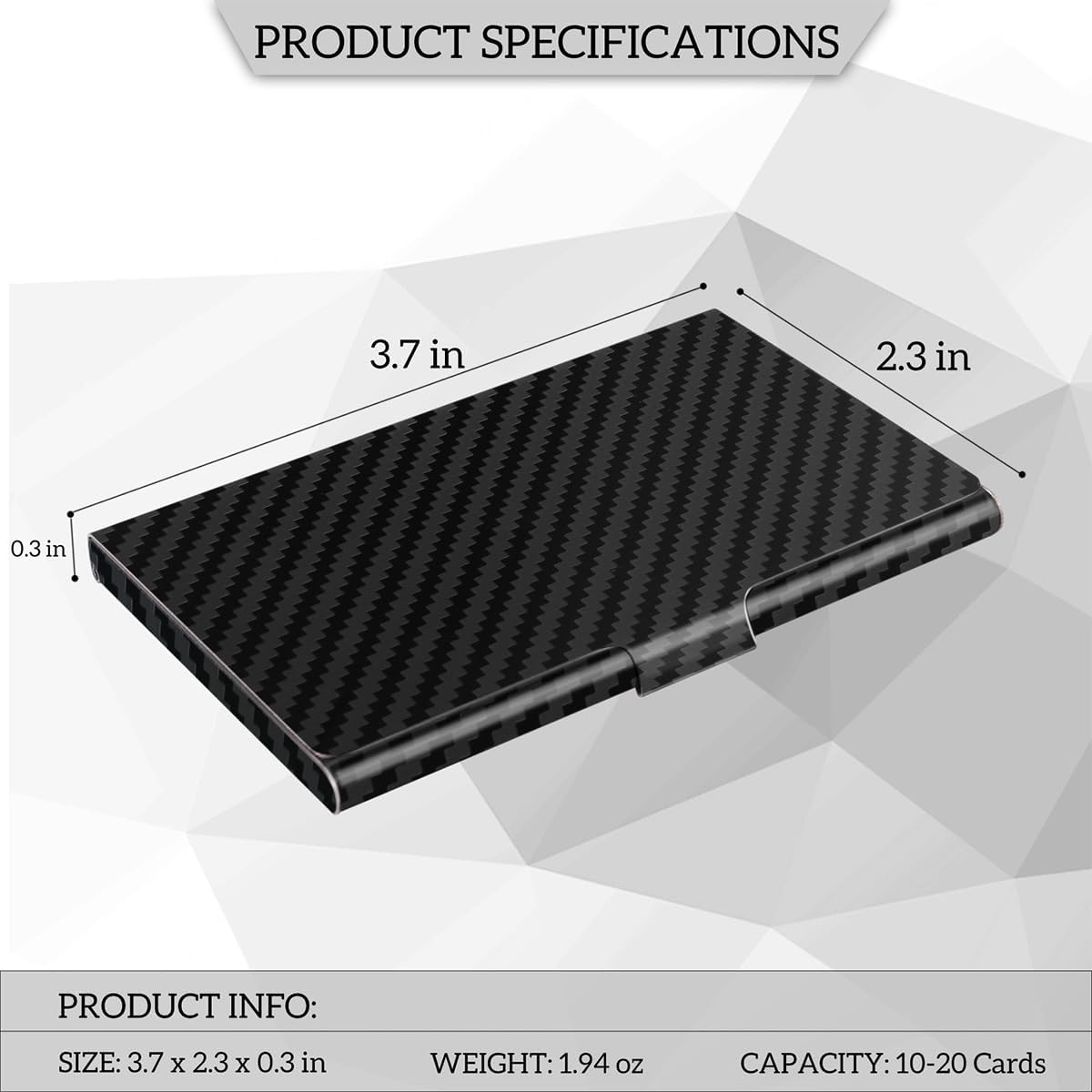 Slim Business Card Case for Men & Women, Pocket Metal Case, Professional Stainless Steel Business Card Holders, Purse Name Card Holder, Buckle Style Shut, Black