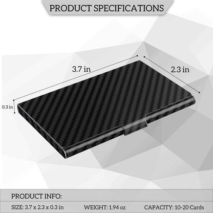 Slim Business Card Case for Men & Women, Pocket Metal Case, Professional Stainless Steel Business Card Holders, Purse Name Card Holder, Buckle Style Shut, Black
