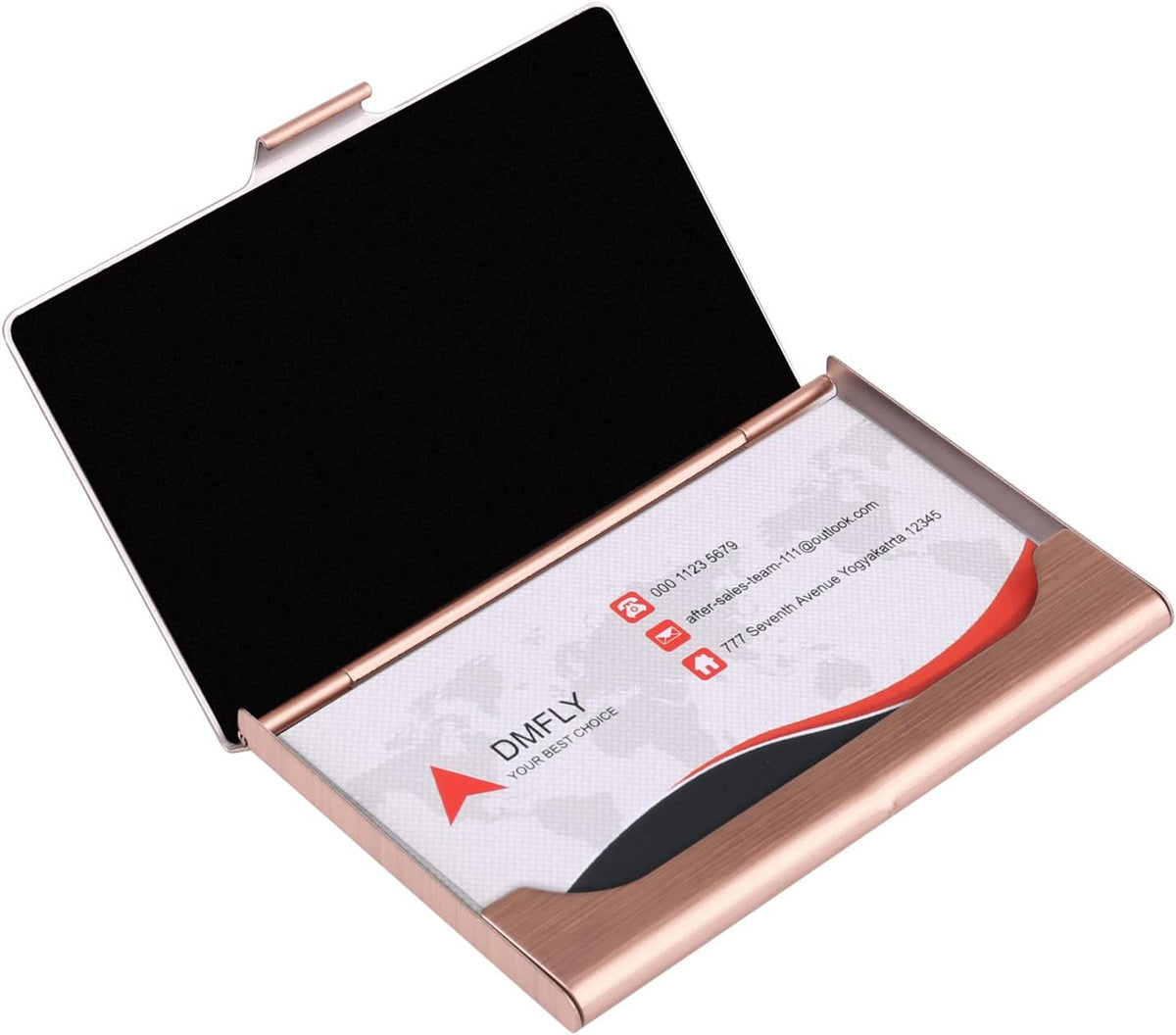 Slim Business Card Case for Men & Women, Pocket Metal Case, Professional Stainless Steel Business Card Holders, Purse Name Card Holder, Buckle Style Shut, Black