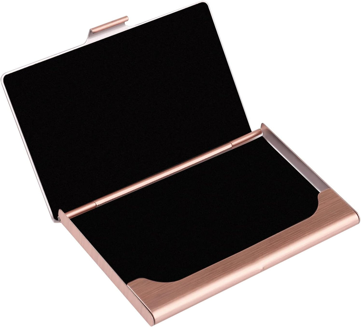 Slim Business Card Case for Men & Women, Pocket Metal Case, Professional Stainless Steel Business Card Holders, Purse Name Card Holder, Buckle Style Shut, Black