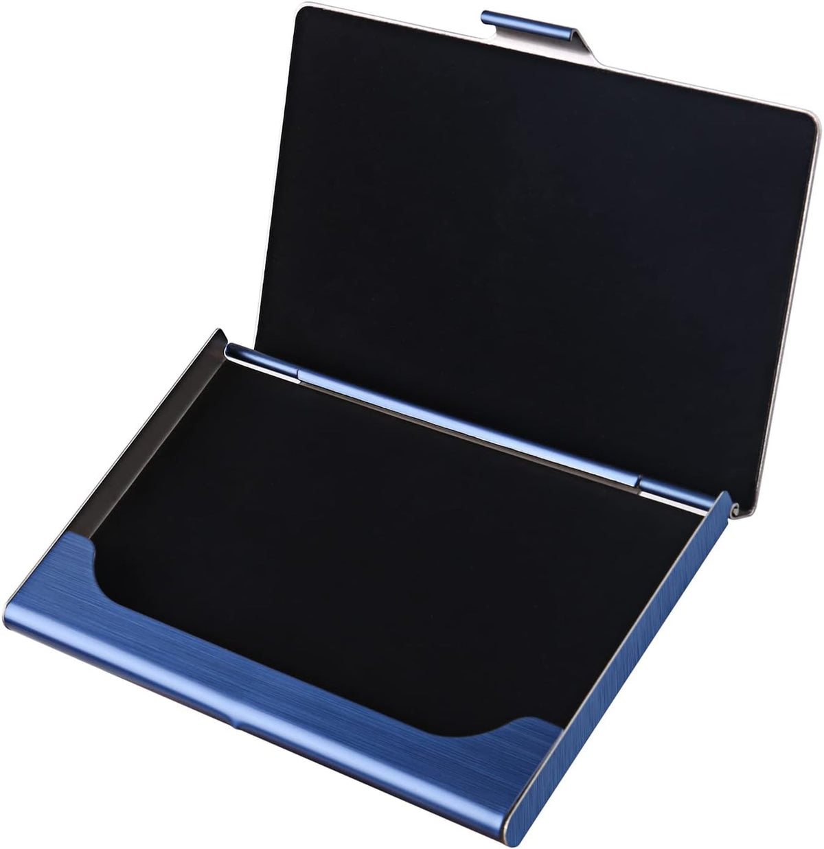 Slim Business Card Case for Men & Women, Pocket Metal Case, Professional Stainless Steel Business Card Holders, Purse Name Card Holder, Buckle Style Shut, Black