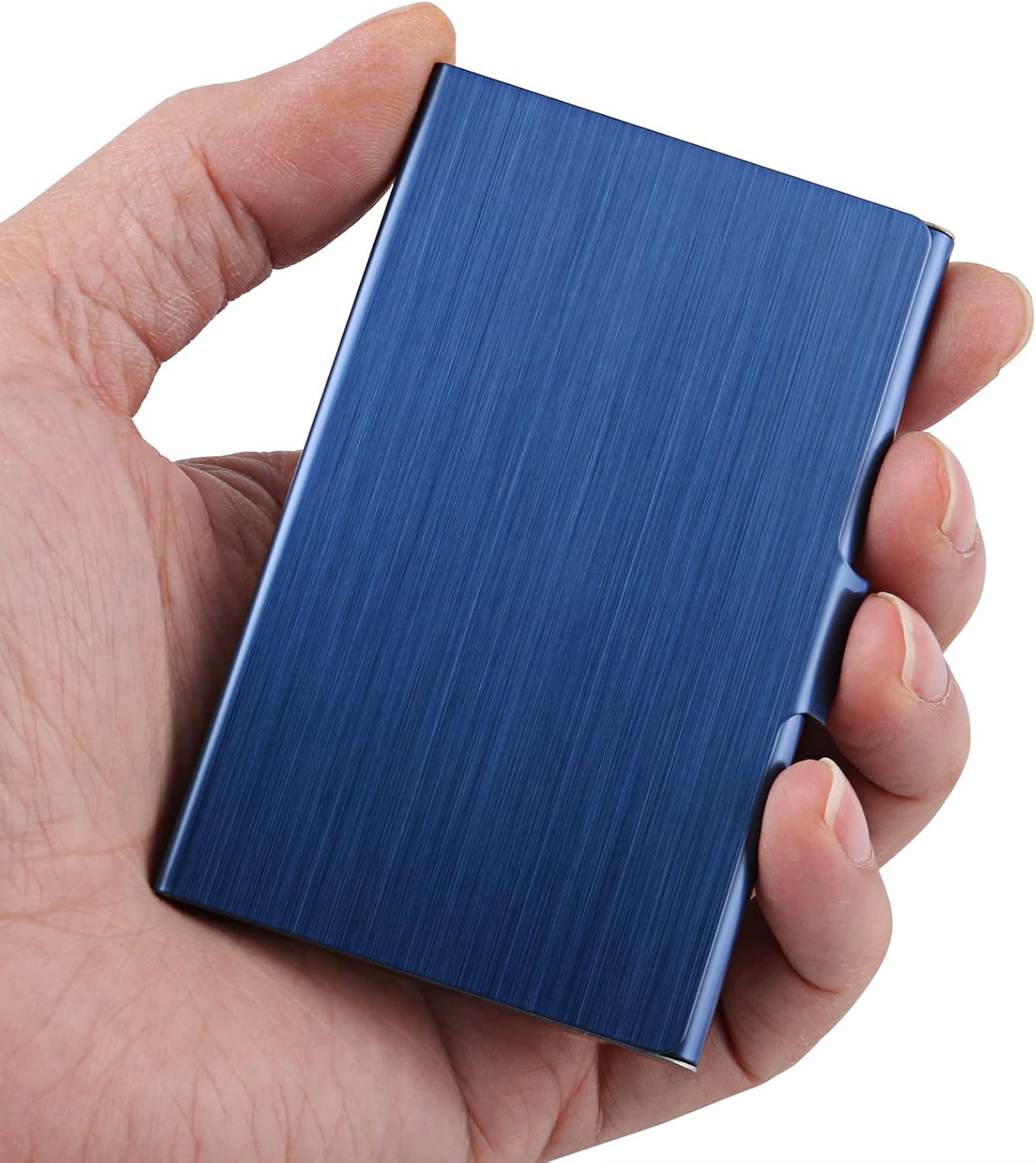 Slim Business Card Case for Men & Women, Pocket Metal Case, Professional Stainless Steel Business Card Holders, Purse Name Card Holder, Buckle Style Shut, Black