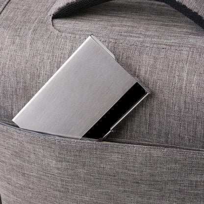 Slim Business Card Case for Men & Women, Pocket Metal Case, Professional Stainless Steel Business Card Holders, Purse Name Card Holder, Buckle Style Shut, Black