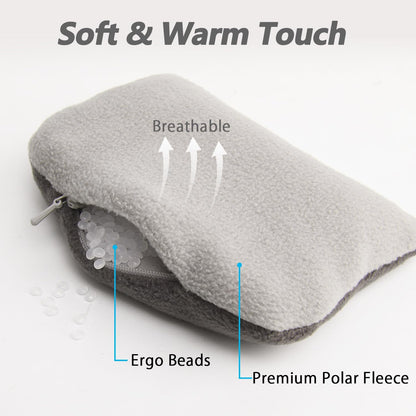 Large Mouse Wrist Rest Bean Bag, Ergonomic Mouse Support Pad Filled Ergo Beads for Computer, Laptop, PC Gaming (Gray)