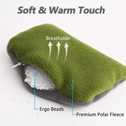 Large Mouse Wrist Rest Bean Bag, Ergonomic Mouse Support Pad Filled Ergo Beads for Computer, Laptop, PC Gaming (Gray)