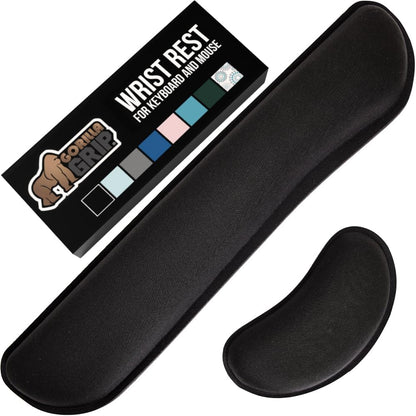 Memory Foam Wrist Rest for Computer Keyboard, 2 Piece Black
