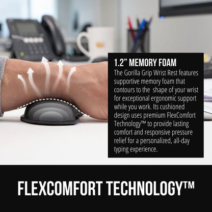 Memory Foam Wrist Rest for Computer Keyboard, 2 Piece Black