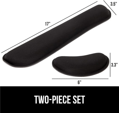 Memory Foam Wrist Rest for Computer Keyboard, 2 Piece Black