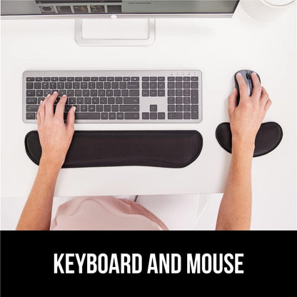 Memory Foam Wrist Rest for Computer Keyboard, 2 Piece Black