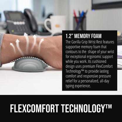 Memory Foam Wrist Rest for Computer Keyboard, 2 Piece Black