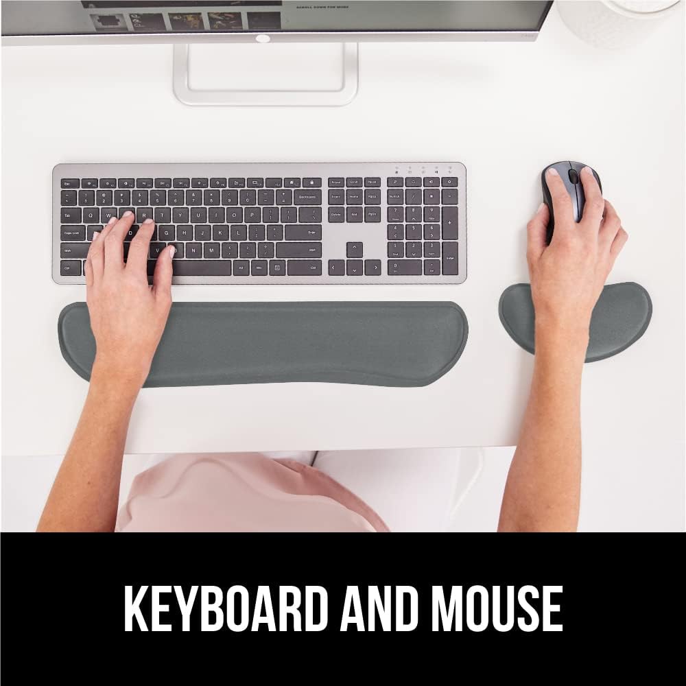 Memory Foam Wrist Rest for Computer Keyboard, 2 Piece Black