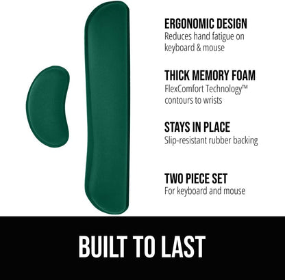 Memory Foam Wrist Rest for Computer Keyboard, 2 Piece Black