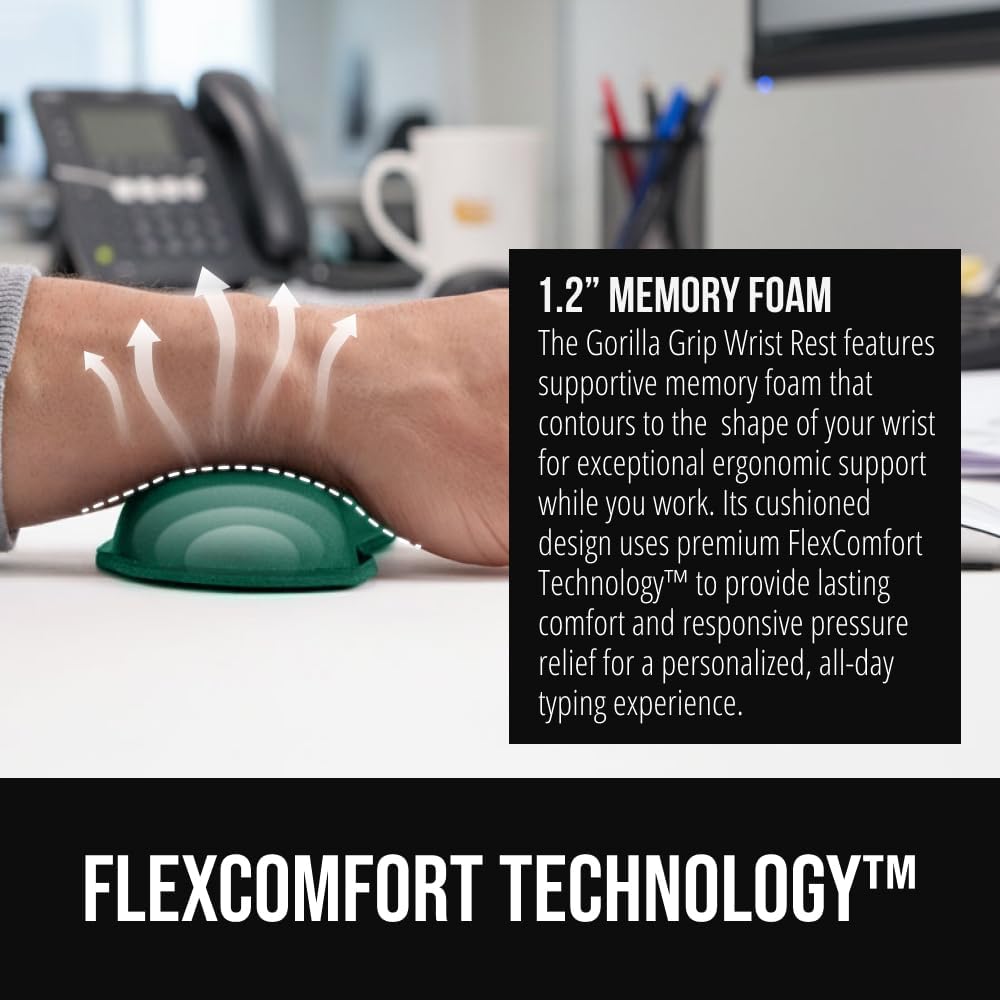 Memory Foam Wrist Rest for Computer Keyboard, 2 Piece Black