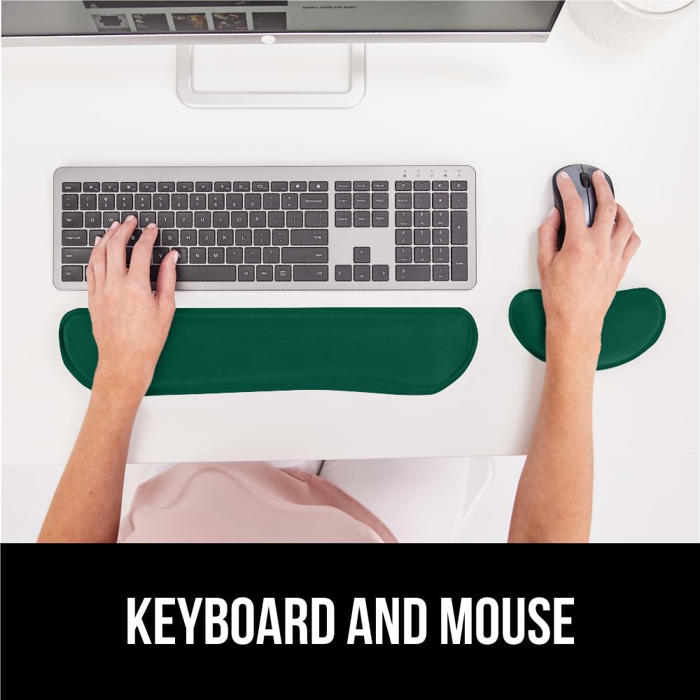 Memory Foam Wrist Rest for Computer Keyboard, 2 Piece Black