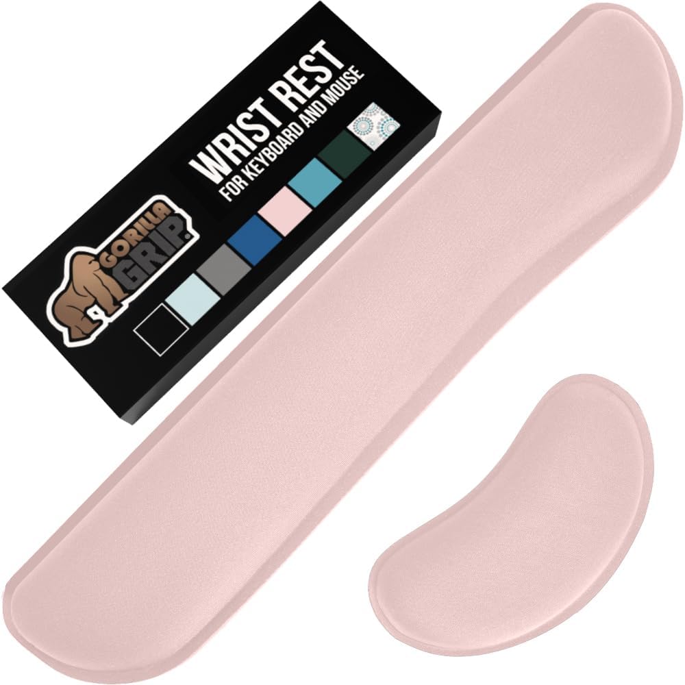 Memory Foam Wrist Rest for Computer Keyboard, 2 Piece Black
