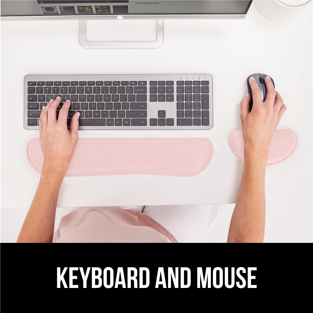 Memory Foam Wrist Rest for Computer Keyboard, 2 Piece Black