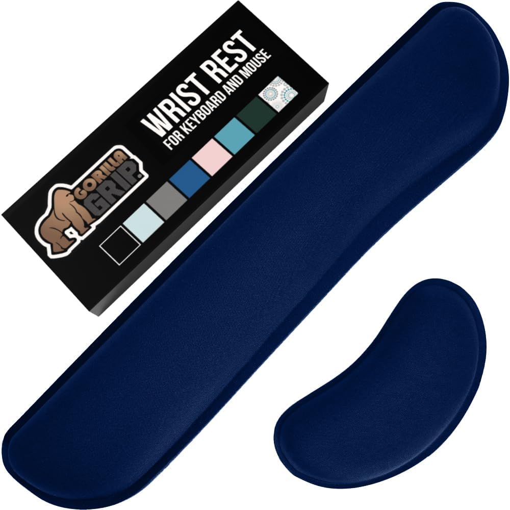 Memory Foam Wrist Rest for Computer Keyboard, 2 Piece Black