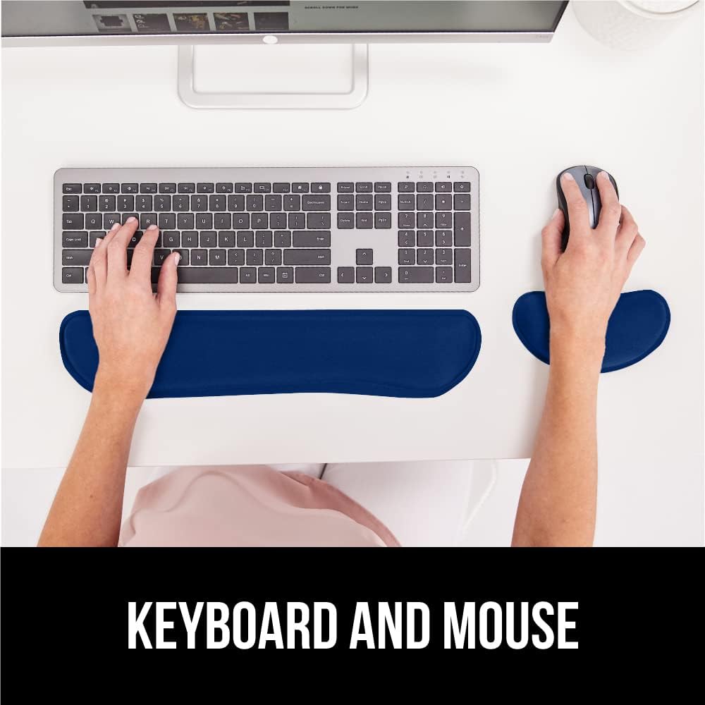 Memory Foam Wrist Rest for Computer Keyboard, 2 Piece Black