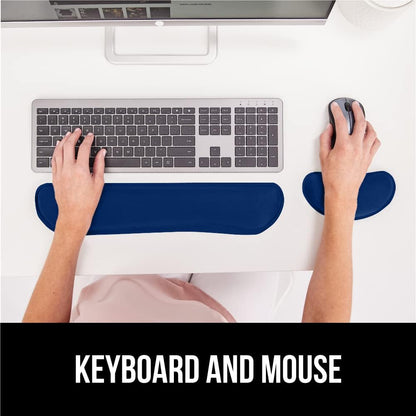 Memory Foam Wrist Rest for Computer Keyboard, 2 Piece Black