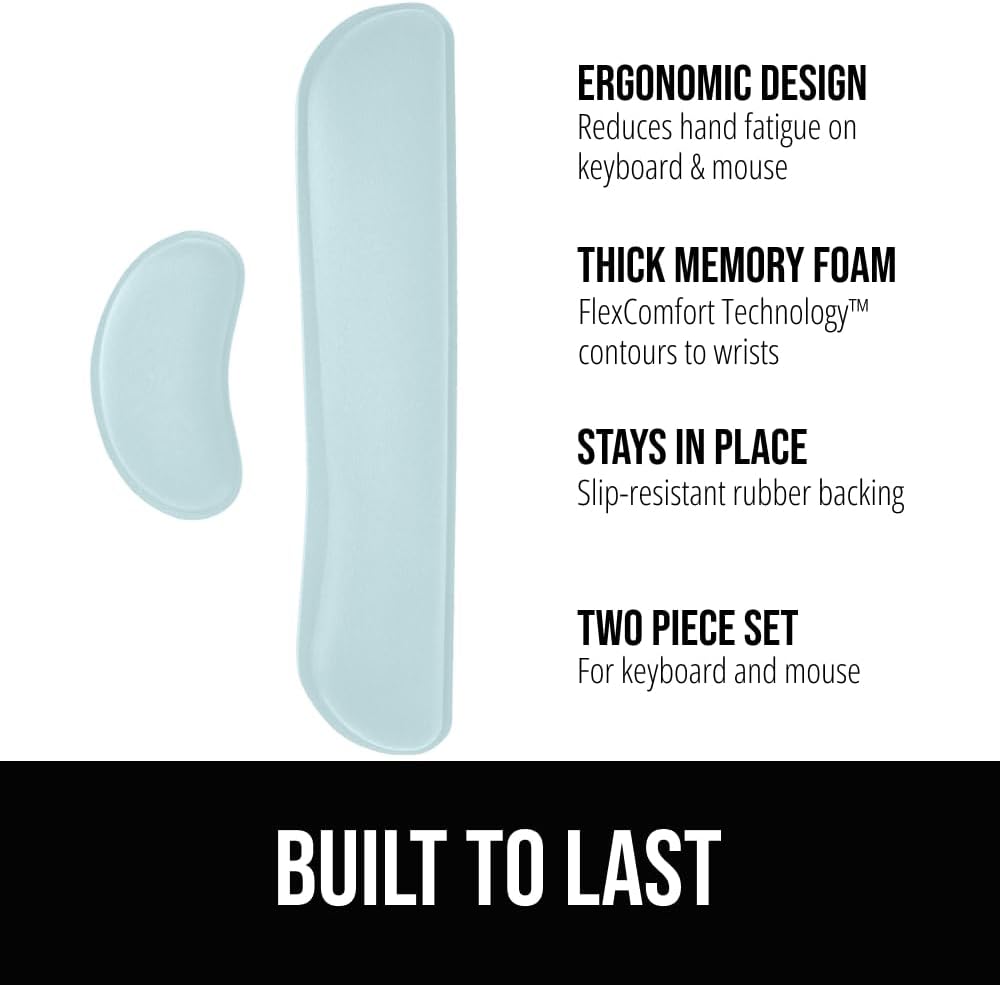 Memory Foam Wrist Rest for Computer Keyboard, 2 Piece Black
