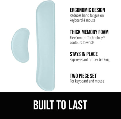 Memory Foam Wrist Rest for Computer Keyboard, 2 Piece Black