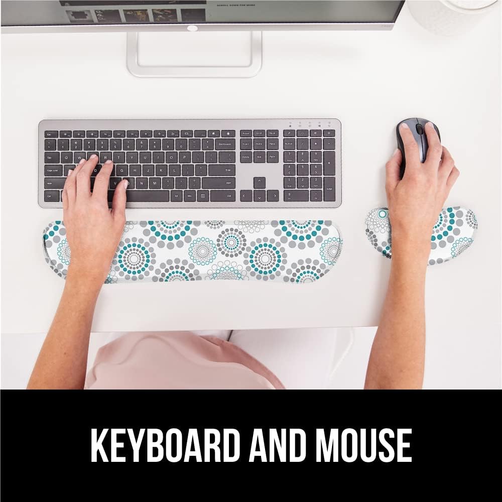 Memory Foam Wrist Rest for Computer Keyboard, 2 Piece Black
