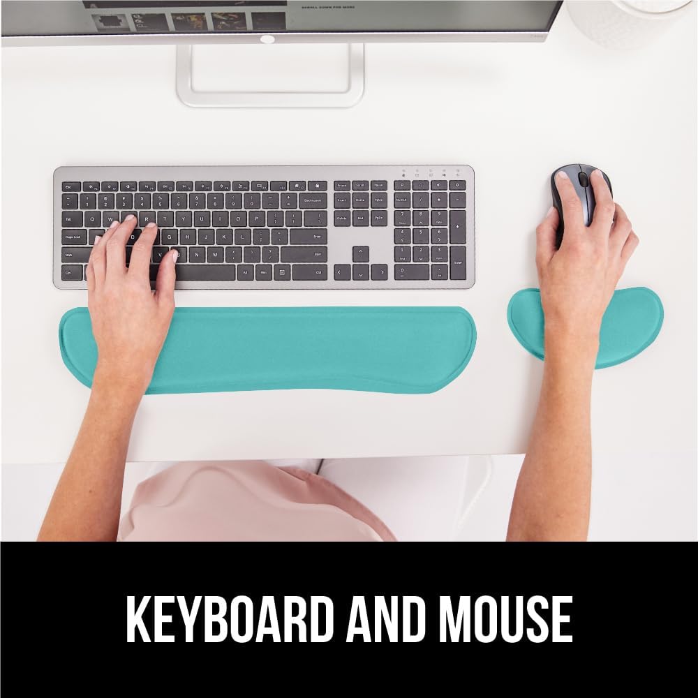 Memory Foam Wrist Rest for Computer Keyboard, 2 Piece Black