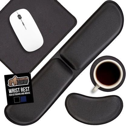 Memory Foam Wrist Rest for Computer Keyboard, 2 Piece Black