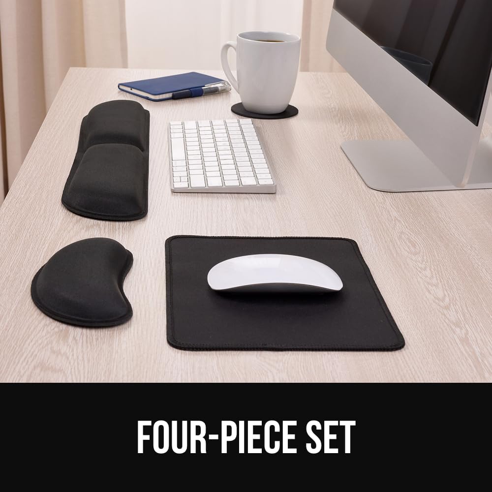 Memory Foam Wrist Rest for Computer Keyboard, 2 Piece Black