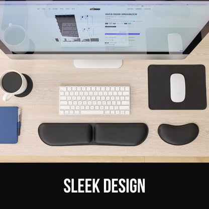 Memory Foam Wrist Rest for Computer Keyboard, 2 Piece Black