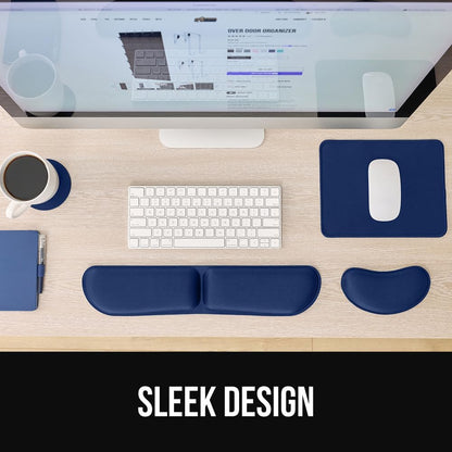 Memory Foam Wrist Rest for Computer Keyboard, 2 Piece Black