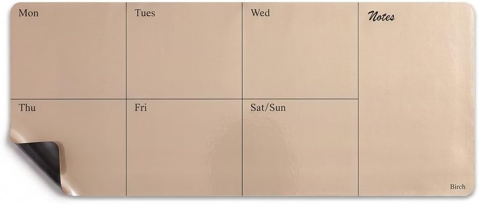 Birch Magnetic Flexible Whiteboard – Reusable Dry Erase Planner, Peel & Stick Magnetic Board for Fridge, Office & Home (Charcoal)