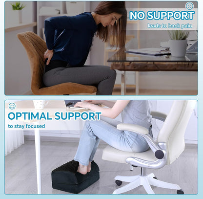 Adjustable Foot Rest for Under Desk at Work with Feet Warm Pocket, Ergonomic Foot Stools for Under Office Desk, Leg Rest for Desk with Machine Washable Cover