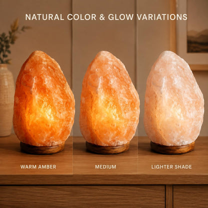 WBM Salt Lamp - USB Himalayan Salt Lamp with Touch Dimmer Control, Natural Pink Crystal, 5-7 lbs, Wooden Base, LED Bulb, Room Decor, Home Decor, Relaxation, Ambiance, Gift
