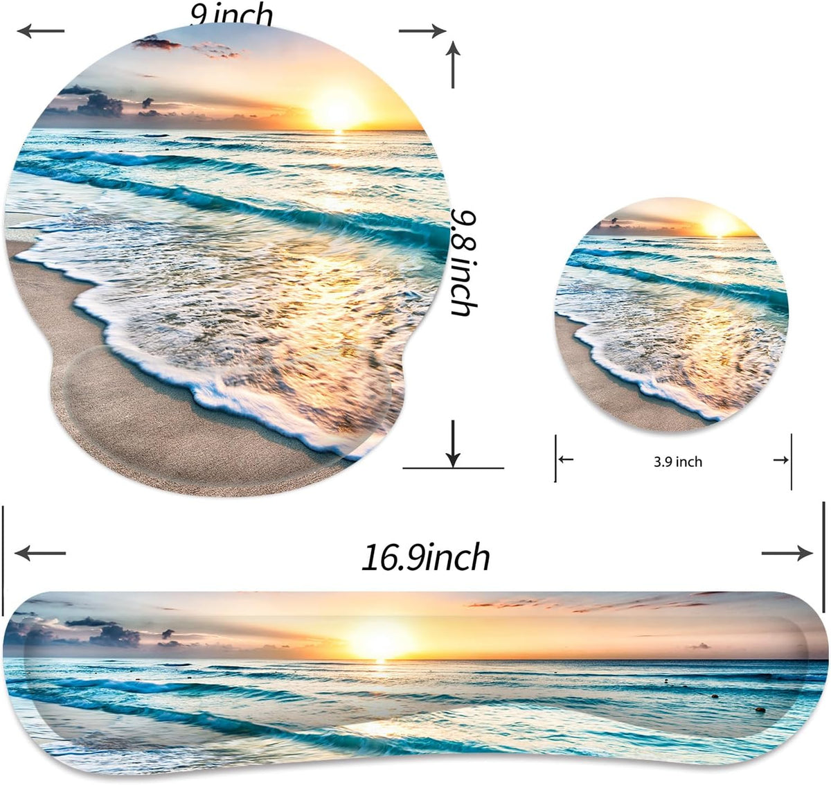 Ergonomic Mouse Pad with Wrist Rest and Keyboard Wrist Rest, Mousepad