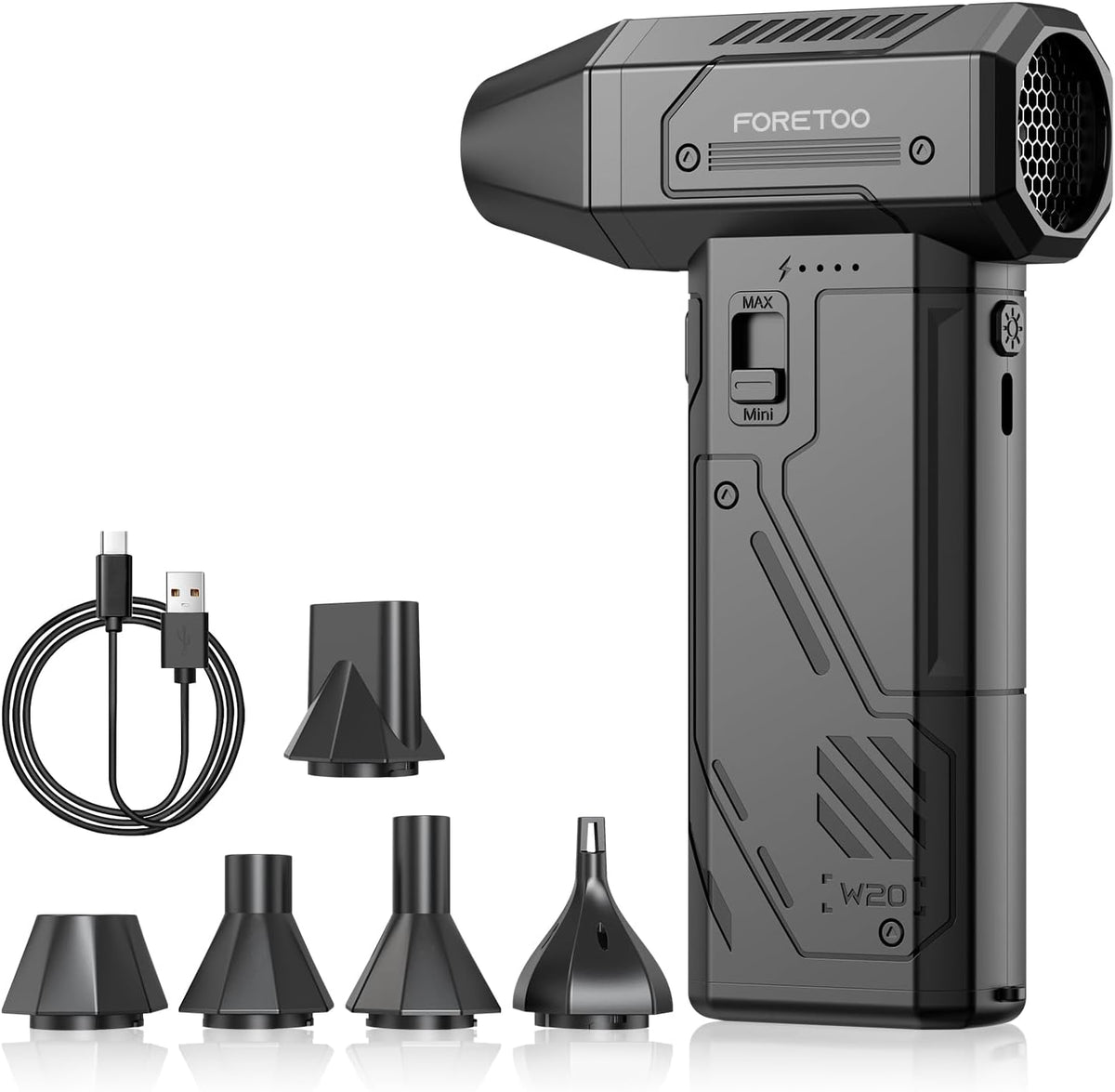 Compressed Air Duster,130000RPM Electric Air Duster Brushless Motor with Adjustable Stepless Speed, Fast Charging Rechargeable Cordless Air Blower for PC,Car,Keyboard,Pet,Home & Outdoor