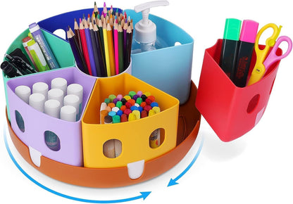Rotating Art Supply Organizer, Lazy Susan Caddy, Large