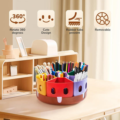 Rotating Art Supply Organizer, Lazy Susan Caddy, Large