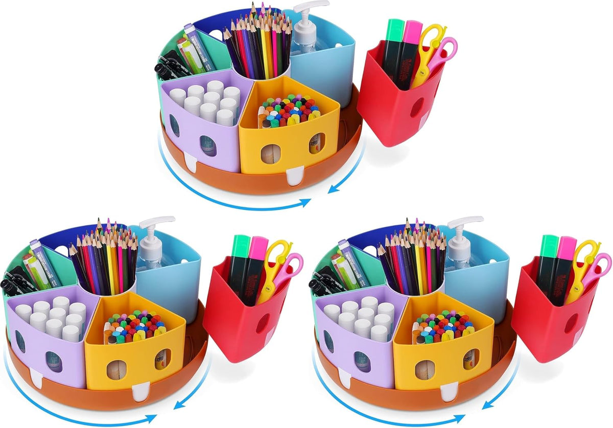 Rotating Art Supply Organizer, Lazy Susan Caddy, Large