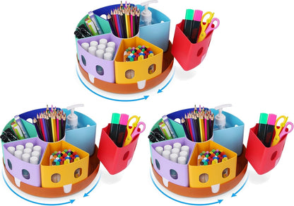 Rotating Art Supply Organizer, Lazy Susan Caddy, Large