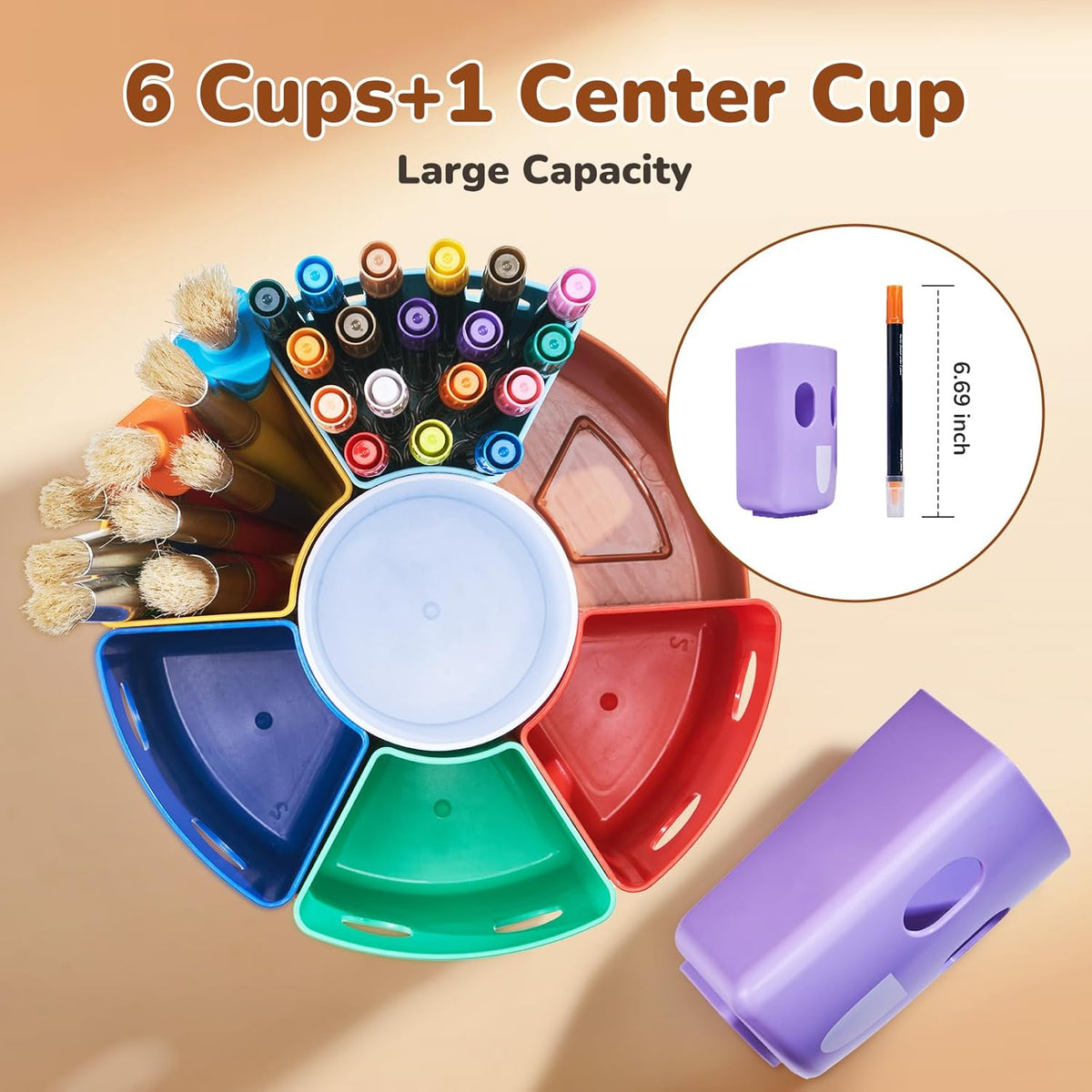 Rotating Art Supply Organizer, Lazy Susan Caddy, Large