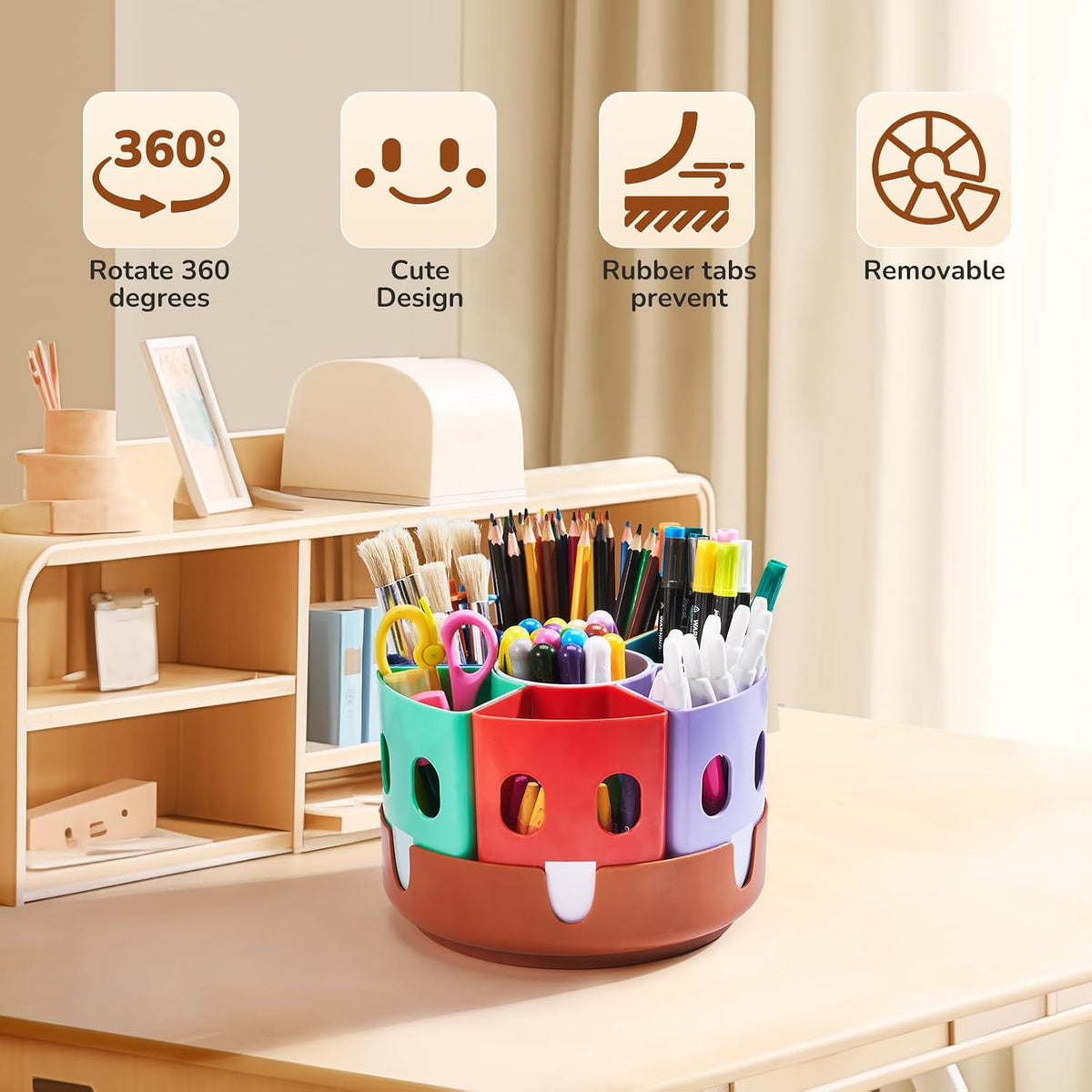Rotating Art Supply Organizer, Lazy Susan Caddy, Large
