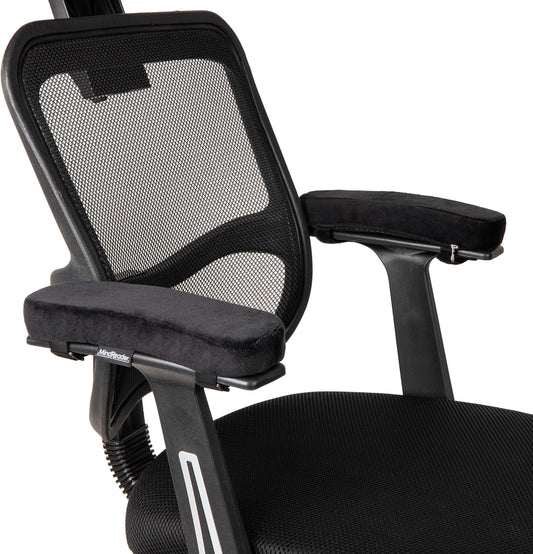 Air-Cloud Memory Foam Armrest Pads, Office & Gaming Chair Arm Rests, Elbow Support with Washable Cover, Black