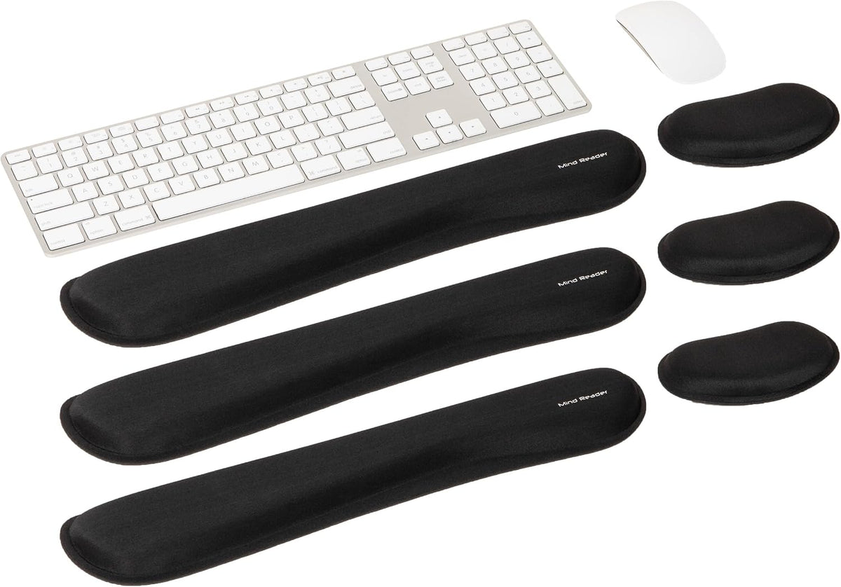 Air-Cloud Memory Foam Armrest Pads, Office & Gaming Chair Arm Rests, Elbow Support with Washable Cover, Black