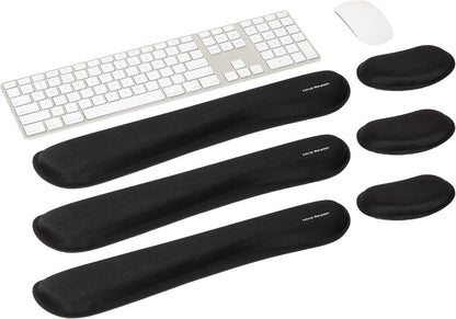 Air-Cloud Memory Foam Armrest Pads, Office & Gaming Chair Arm Rests, Elbow Support with Washable Cover, Black