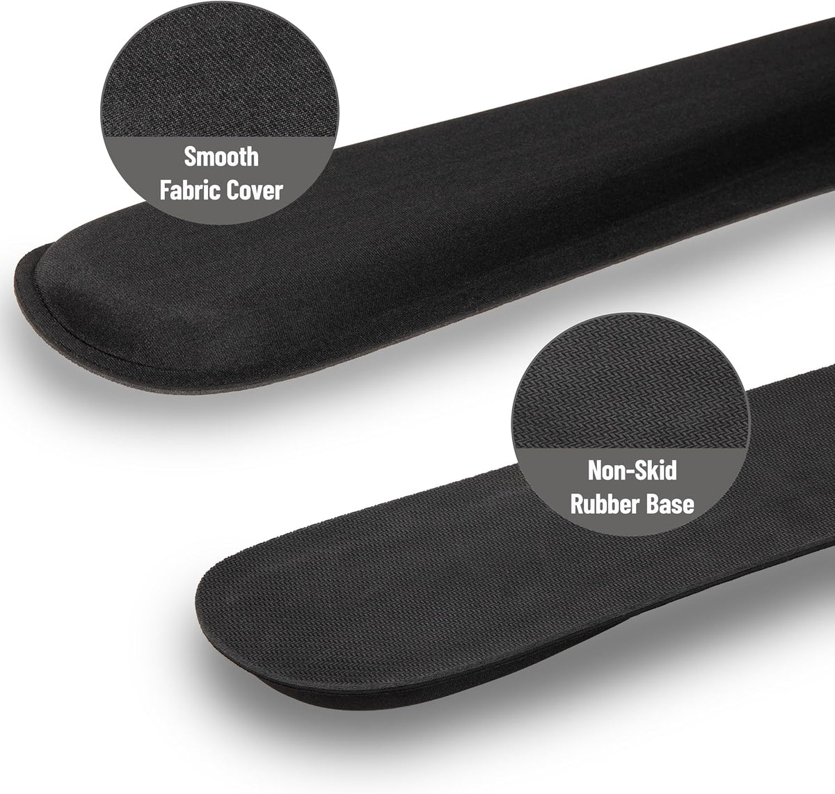 Air-Cloud Memory Foam Armrest Pads, Office & Gaming Chair Arm Rests, Elbow Support with Washable Cover, Black